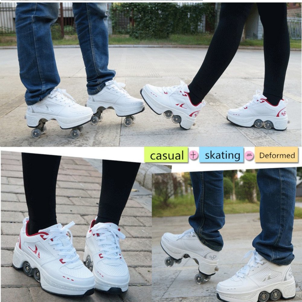 Deformation Parkour Shoes Four wheels Rounds